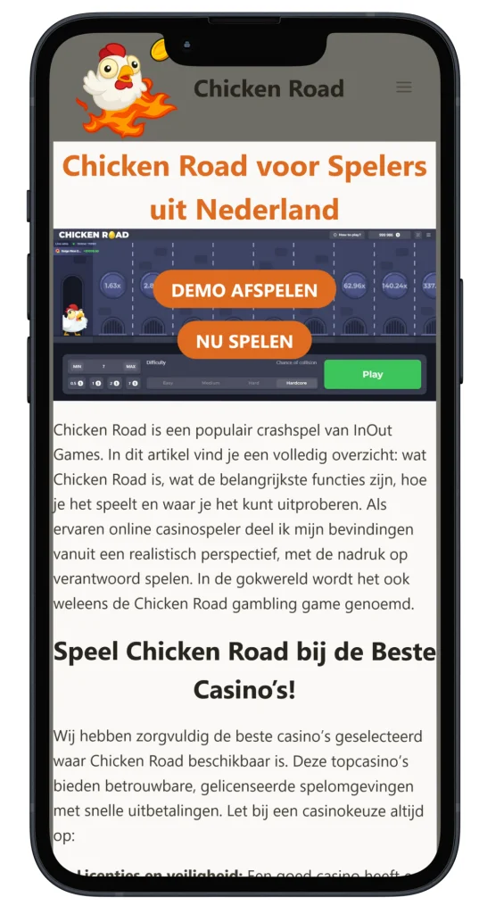 Spiel Chicken Road App